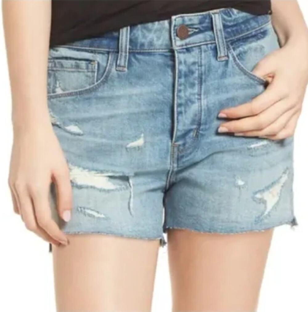 Treasure & Bond Distressed Denim Short Raw Hem High Rise Button Fly Boyfriend 29
